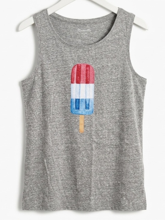 Tops - NWOT Popsicle Graphic Gray Tank Top